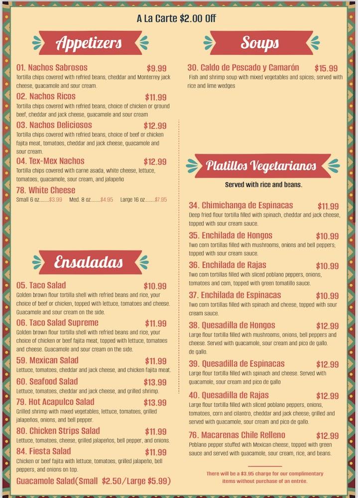 La Macarena Menu image 3